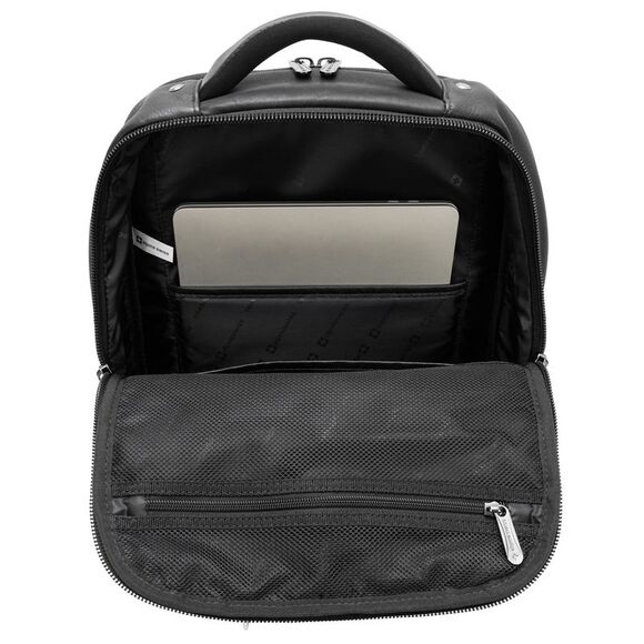 Alpine Swiss 13” Laptop Travel Backpack Genuine Leather Slim Carry On Daypack - Picture 4 of 6